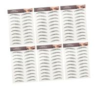OFFIGAM 12pcs Eyebrow Stickers Natural Fake Eyebrows Cosmetics Hair-like Sticker for Everyday Use