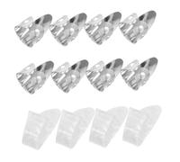 OFFIGAM 12pcs Guitar Fingerstyle Plectrums Metal Thumb Picks for Fingerstyle Playing Includes Celluloid Thumb Picks and Silver Index Finger for Acoustic Guitar and Ukulele