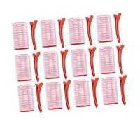 OFFIGAM 12pcs Hair Rollers for Bangs Red Plastic Curlers with Self Grip, Easy Styling Tool Made of Pp and Nylon, for Creating Fluffy Curly Hair at Home
