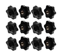 OFFIGAM 12pcs M8 Plum Blossom Handle Nut through Hole Head, Plastic Hexagon Star Knob Nut Featuring Slipresistant Performance and Secure Grip, for Woodworking Jig Fixtures and Cabinet