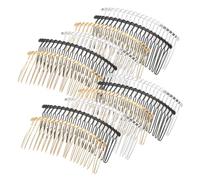 OFFIGAM 12pcs Metal Hair Fork Clips Vintage Hair Sticks Invisible Bang Comb Bridal Veil Comb Chopsticks Chignon Pin Diy Headpieces Clips Accessories Black Gold Silver
