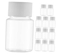 OFFIGAM 12pcs Plastic Empty Medicine Container Dispensing Bottles Caps for Pills for Travel and Home Use