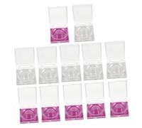 OFFIGAM 12pcs Plastic False Eyelash Storage Box Transparent Lash Tray with Rosy Silver Inserts Portable and Stylish Eyelash Case for Travel and Organization