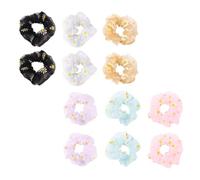 OFFIGAM 12pcs Ponytail Hair Ropes Elegant Hair Ropes 3.93x3.93x1.18inch Supple Smooth Texture Compact Design Women Fashion Decoration