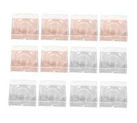 OFFIGAM 12pcs Transparent False Eyelash Storage Box Chic Organizer for Lashes with Trays Portable Design for Beauty Salons Personal Use Easy Open Close Includes Silver Card Stock