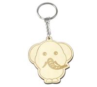 OFFIGAM 12pcs Wooden Carved Cartoon Animal Keychain Set Small Pendant for DIY Creative Accessories for Bag Belt Zipper Pull