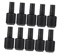OFFIGAM 15ml Glass Nail Polish Empty Bottles 12-pack Refillable Storage Containers Brush for Diy Art Matte Black Color for Gel Polish and Nail Varnish