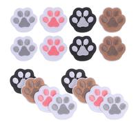 OFFIGAM 16pcs Self-Adhesive Embroidered Paw Print Patches 3.5cm Fabric Stickers for DIY Clothes Jackets Bags, Small Colorful Animal Applique Patches for Cat Dog Paw Decoration