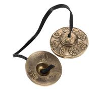 OFFIGAM 1Pair Brass Tingsha Bells Authentic Meditation Cymbals for Mindfulness Relaxation Tai Chi Beautifully Crafted Ethnic Instrument Accessory for Rituals Ceremonies