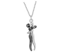 OFFIGAM 1pc Couple's Necklace Pendant for Valentine's Day Stylish Love Witness Jewelry Black Emotional Expression Necklace for Parties and Daily Wear Easy to Wear