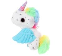 OFFIGAM 1Pc Plush Unicorn Tail Wagging Doll Colorful Key Chain Pendant Decor Adorable Plushie for Handbag Car Hanging for Birthdays Holidays Cute Design