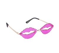OFFIGAM 1Pc Rimless Lip Shaped Funny Sunglasses for Parties Creative Cosplay Photo Eyewear Material Unique Novelty Sunglasses for Adults Stylish Accessory for Events