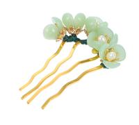 OFFIGAM 1pc Vintage Jade Flower Hairpin with Tassel Classic Handmade Ancient Hairpin for Elegant Hairstyles for Bridal Noble Styles Hair Accessories for Women