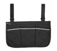 OFFIGAM 1pc Wheelchair Hanging Storage Bag Side Pouch Organizer with Multi Pockets for Armrest Mount Breathable Mesh Design for Mobility Aid Convenient for Shopping and Daily Use Black