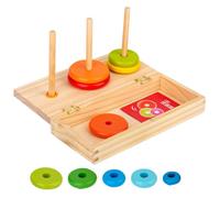 OFFIGAM 1Set Creative Stackable Rings for Wooden Hanoi Tower Educational Game Stacking Rings for Preschool Learning and Imaginative Play Great