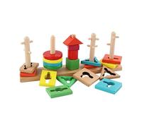 OFFIGAM 1Set Geometric Shape Educational Wooden for Cognitive Enhancing Spatial Awareness and Logical Thinking