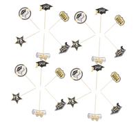 OFFIGAM 1set Graduation Dessert Picks Chic Cupcake Toppers for Graduation Cakes Decorative Inserts for Party Celebrations Fine Workmanship for Memorable Moments 24pcs