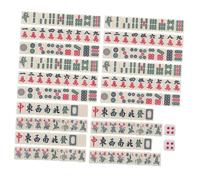OFFIGAM 1Set Miniature Mahjong Portable Travel Game Tiles with Dices Lightweight Melamine Chinese Mahjong for Family Gatherings Leisure Entertainment Travel Plaything