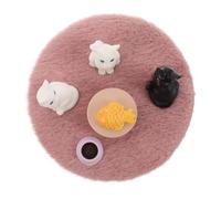 OFFIGAM 1set Plush Figurines Set Realistic Kitten Ornaments for Dollhouse Landscape Decor Soft Plush Miniatures for Home and Garden Decoration