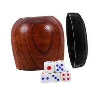 OFFIGAM 1Set Wooden Dice Cup Set with Shaking Box for Board Games Table Games Family Entertainment Easy to Clean and Maintain