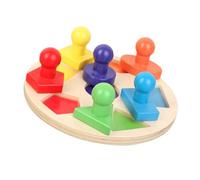 OFFIGAM 1Set Wooden Geometry Color Matching for Educational Disk Shaped Cognition Playthings Bright Colors for Early Learning and Hand Eye Coordination
