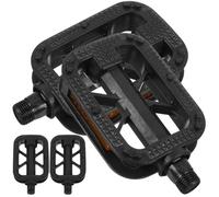 OFFIGAM 2 Pairs Bike Pedal Accessories American Thread Black Reflector Safety Foot Pedals for S Bikes Widen Non-slip Design Comfortable Riding Replacement