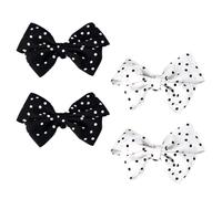 OFFIGAM 2 Pairs Detachable Clip on Shoe Bows for Women Featuring Polka Dot Bowknot Design, Fabric and Metal Material, Easy Installation and Wide Compatibility for High Heels, for Wedding