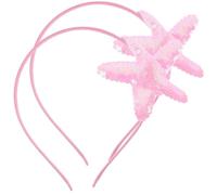 OFFIGAM 2 pcs Sea Star Headband Glitter Hair Accessories for Little Cute and Design for Birthday Christmas and Year Parties