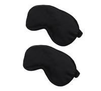OFFIGAM 2 Pcs Silk Sleep Eye Mask with Adjustable Head Strap Comfortable Soft Black Sleeping Mask for Light Blocking Fit for Insomnia and Dry Eyes