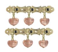 OFFIGAM 2 Rows Metal Guitar Tuners Tuning Pegs for Electric Guitar Brown Colour Lightweight Design to Improve Sound Quality and Accuracy for Personal Use