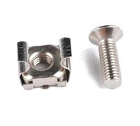 OFFIGAM 2 Set Square Hole Cage Nuts and Screws with Washers for Server Rack Cabinets Iron Material Nickel Plated Corrosion Resistant Compatible with Standard Metric Square-holed Racks
