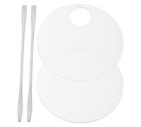 OFFIGAM 2 Sets Acrylic Makeup Mixing Palettes with Spatula Kit for Travel Convenience and Professional Blending, White Cosmetic Foundation Palettes for Makeup Artists and Beauty Salons