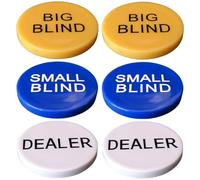 OFFIGAM 2 Sets Poker Chips with Dealer Button Game Tokens for Bingo Math Learning and Practical Gaming Chips for Counting Sorting and Grouping