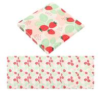 OFFIGAM 20 Sheets Decorative Paper Napkins with Strawberry Print Design, Strong Water Absorption, Vivid Colours for Party and Holiday Parties, Wood Pulp Material, Eye-catching