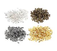 OFFIGAM 2000pcs Copper 2mm Tube Crimp Beads for Jewelry Making, Compatible with Wire Types, Providing Stable Connections, for Earring Crafting and DIY Jewelry Projects