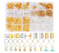 OFFIGAM 200pcs Hair Braid Rings for Women Dreadlock Accessories in Assorted Colour Alloy Portable Beads for Decorating Hairstyle, for Special Occasion Or Party
