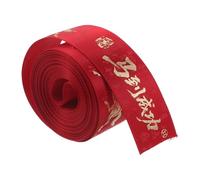 OFFIGAM 2026 Year of The Horse Red Ribbon for Bouquet Decoration, Wired Polyester Craft String with Fu Character, Versatile DIY Crafts and Asian New Year Festive Floral Arrangement Ribbon