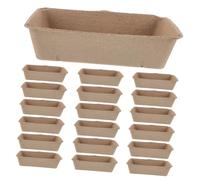 OFFIGAM 20pcs Fruit and Vegetable Tray Hamper Berries Strawberry Container Produce Baskets Produce Containers Berry Tray Vegetable Farmer Market Paper to Go Pulp Beige