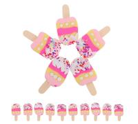 OFFIGAM 20pcs Ice Cream Charms Flat Back Polymer Clay Beads Lightweight Cute Mini Food Charms for DIY Creativity Boost Hairpin Accessories and Crafting Collection