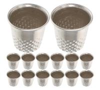 OFFIGAM 20pcs Silver Alloy Sewing Thimbles Finger Protectors for Knitting and Quilting Heavy Duty Seamstress Thimble for Safe Use and Needlework Embroidery