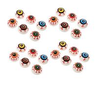 OFFIGAM 24pcs Colorful Bouncy Eyeball Halloween Party Favors Props for Spooky Decoration and Goody Bag Fillers for Skeletons and Ghosts