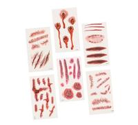 OFFIGAM 24pcs Halloween Decals Temporary Body Decals Pvc Stickers with Horror Scar Design Spooky Cool Style for Halloween Party