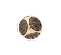 OFFIGAM 2pcs 38mm Brass Baoding Hand Exercise Balls with Six-Sided Carvings for Stress Relief, Hand Muscle Training, Meditation and Arthritis Therapy in Home Fitness