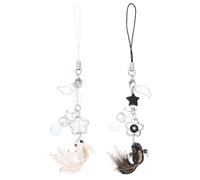 OFFIGAM 2pcs Aesthetic Koi Fish Phone Charms Keychain Set with Acrylic and Zinc Alloy Material, Good Luck Symbol Decoration for Bag and Keys, Versatile Use Unique Design Accessories