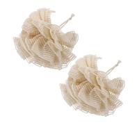 OFFIGAM 2pcs Bath Scrubber Ball Body Scrubber Ball 7.86x7.86x1.57inch Ramie Fiber Material Remove Dead Skin Cells Remove Excess Oil Hanging Rope Gift for Families and Friends