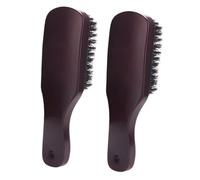 OFFIGAM 2pcs Beard Mustache Comb Men's Hair Beard Brush Boar Bristle Styling Tool Gentle Cleaning Brush Wooden Handle Portable Facial Hair Grooming