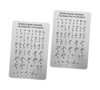 OFFIGAM 2pcs Braille Alphabet Learning Boards Raised Dots for Letters and Numbers, 4.7×7.25 Inch Tactile Braille Practice Boards for Blind Educational Teaching Aid
