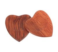 OFFIGAM 2pcs Brown Heart-shaped Guitar Picks Made of Plastic Portable Pick for Guitar Easy to Play and Carry Suitable for Acoustic and Electric Players