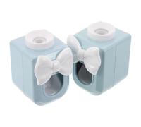 OFFIGAM 2pcs Cartoon Wall-Mounted Automatic Toothpaste Dispenser Squeezer for Bathroom, White Bowknot Design, Toothpaste Tube Holder Pump Kit for Oral Care