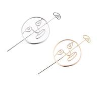 OFFIGAM 2pcs Face Shaped Hair Cuff Clips Hair Bun Holder Elegant for Wedding Party